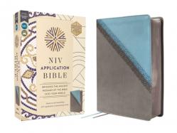  NIV Application Bible, Leathersoft, Teal/Grey, Red Letter, Comfort Print: Bringing the Ancient Message of the Bible Into Your World 
