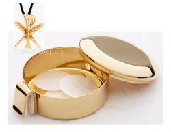  Ciborium for Low Gluten Hosts Gold High Polished with Amulet 