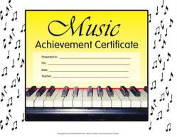  Music Achievement Certificate 