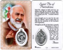  PRAYER CARD ST. PIO WITH MEDAL 