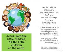  Prayer Card Jesus Loves the Children 100/Pkg 