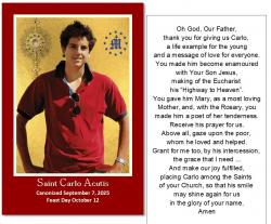  Prayer Card St. Carlo Acutis 50/pkg 