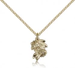  ROSE Pendant 14K Gold Filled 1/2 inch 