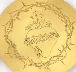  Scale Paten with Engraved Sacred Heart Emblem 