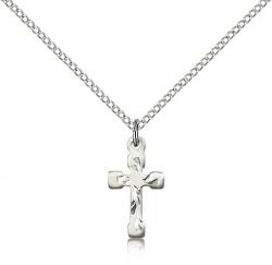  Cross Pendant Sterling Engraved 5/8 inch 