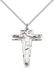  CRUCIFIX Pendant PRIMITIVE Sterling 1-1/8 inch 