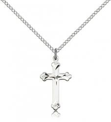  CROSS Pendant Scalloped Sterling 7/8 inch 