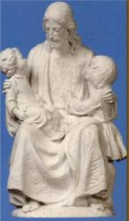  Jesus With Two Children Statue  30\" - 48\" 