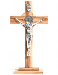  Crucifix Standing Olivewood St. Benedict 8 inches 