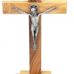  CRUCIFIX STANDING OLIVE WOOD 10 inch 