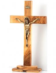  CRUCIFIX STANDING OLIVE WOOD 5 inch 