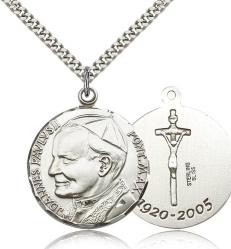  POPE JOHN PAUL II Pendant Sterling Silver 1-1/4 inch 