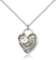  GRADUATION HEART Pendant Sterling 3/4 inch 