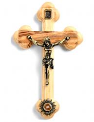  CRUCIFIX OLIVE WOOD WITH RELIC 5.5 inch 