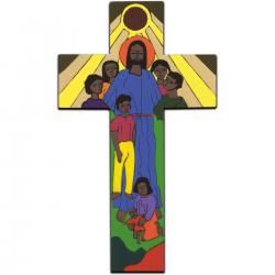  Cross Jesus with Children 7-7/8 inch 