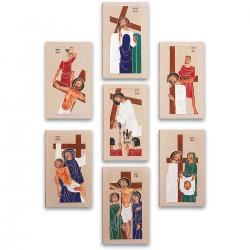  Stations of the Cross Colour Ceramic Set of 14 (15th Optional) 9 inch 