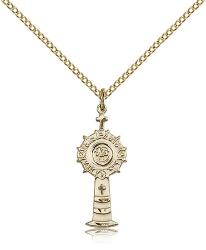  MONSTRANCE Pendant 14K Gold Filled 1 inch 