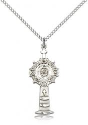  MONSTRANCE Pendant Sterling Silver 1 inch 