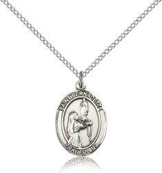  St. Bernadette Medal - Sterling Silver - 3 Sizes 