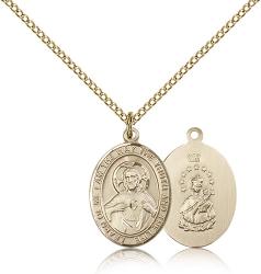  Jesus Sacred Heart Scapular Medal - 14K Gold Filled - 3 Sizes 