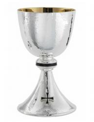  Chalice 16 oz and Bowl Paten, Silver with Black Enamel 