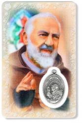  PRAYER CARD ST. PIO WITH MEDAL 