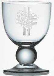  Chalice, Crystal, grape/leaf/cross design 