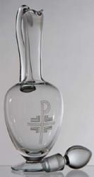  Flagon, Crystal, with engraved cross design 