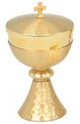  Ciborium, Gold Plated, Hammered Finish 