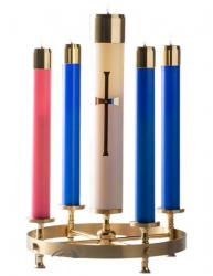  Oil Candle Shells for Advent, 3 Blue, 1 Pink 