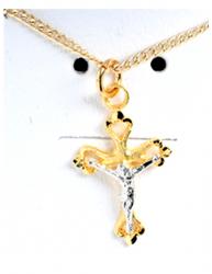  Pendant Crucifix 18K Gold Plated and Sterling 