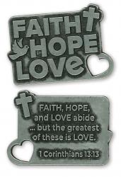  Pocket Token Coin Cross in My Pocket - Faith, Hope, Love Coin 25/Pkg 