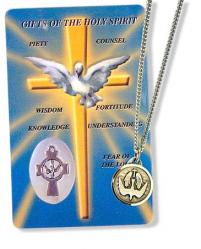  PENDANT HOLY SPIRIT CROSS AND PRAYER CARD 