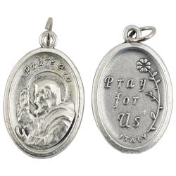  Medal Oxidized St. Padre Pio / Pray for Us 12/PKG (QTY Discount .90 ea) 