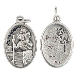  Medal Oxidized St. Christopher / Pray for Us 12/PKG (QTY Discount .90 ea) 