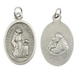 Medal Oxidized St. Francis / St. Anthony 12/PKG (QTY Discount .90 ea) 