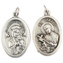  Medal Oxidized Mary Our Lady Of Perpetual / St. Gerard Help 12/PKG (QTY Discount .90 ea) 