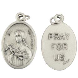  Medal Oxidized St. Therese of Lisieux / Pray for Us 12/PKG (QTY Discount .90 ea) 