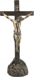  Crucifix Standing Bronze 13.25 inch 
