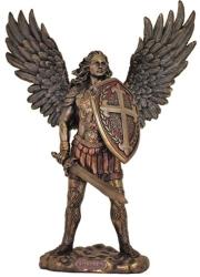  St. Michael Archangel Statue Bronze 11 inch 