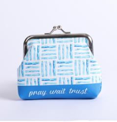  Coin Purse Pray Wait Trust Blue 