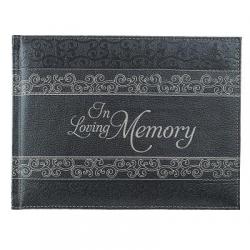  Guest Book in Loving Memory Charcoal 