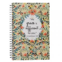  My Grace Is Sufficient Wirebound Notebook for Women - 2 Corinthians 12:9 Bible Verse 