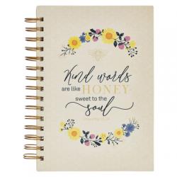  Christian Art Gifts Navy Blue Journal W/Scripture Kind Words Large Bible Verse Notebook, 192 Ruled Pages, Prov. 16:24 Bible Verse 