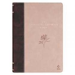  Nlt, the Spiritual Growth Bible (Faux Leather, Two-Tone Pink and Brown) 