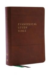  Evangelical Study Bible: Christ-Centered. Faith-Building. Mission-Focused. (Nkjv, Brown Leathersoft, Red Letter, Large Comfort Print) 