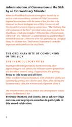  Administration of Communion to the Sick by an Extraordinary Minister 