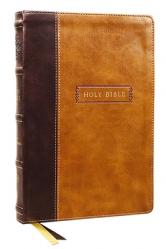  KJV Holy Bible with Apocrypha and 73,000 Center-Column Cross References, Brown Leathersoft, Red Letter, Comfort Print: King James Version 