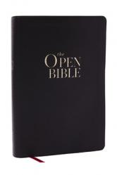 The Open Bible: Read and Discover the Bible for Yourself (Kjv, Black Leathersoft, Red Letter, Comfort Print, Thumb Indexed) 