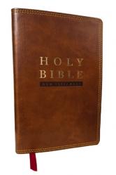  NKJV Super Giant Print New Testament, Brown Leathersoft, Red Letter, Comfort Print 